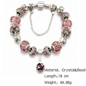 Crystal Glass Beads Charms Bracelet
