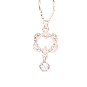 Elegant Double Heart Pendant Necklace