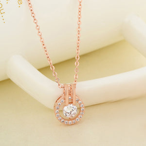 Classic Austrian Crystal Round Pendant Necklace