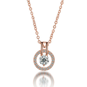 Classic Austrian Crystal Round Pendant Necklace