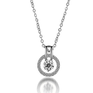 Classic Austrian Crystal Round Pendant Necklace