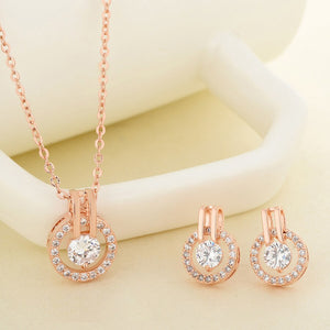 Classic Austrian Crystal Round Pendant Necklace