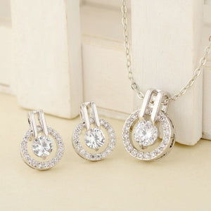 Classic Austrian Crystal Round Pendant Necklace